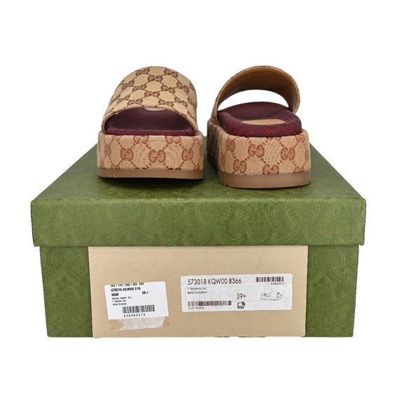 Gucci 573018 Women's GG Canvas Platform Slide Sandals - Picture 4 of 16